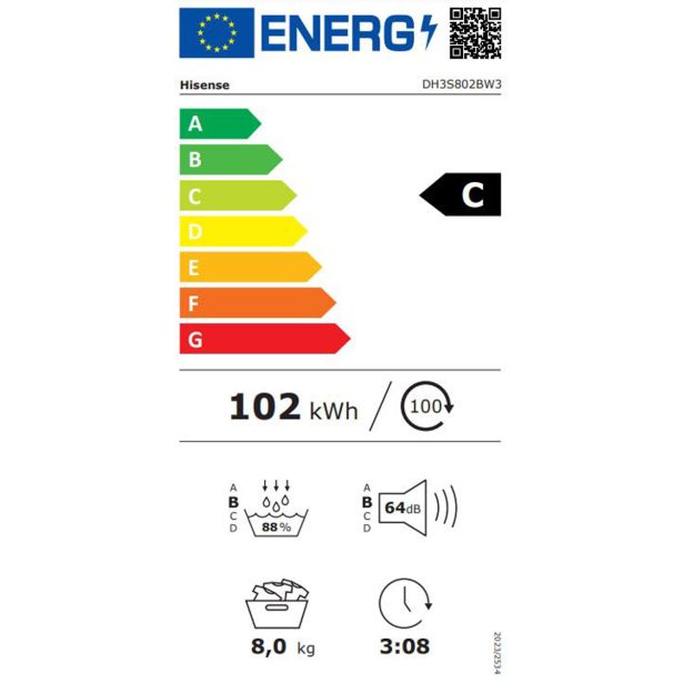 SUŠILNI STROJ HISENSE DH3S802BW3