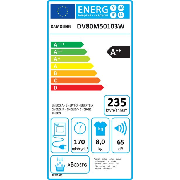 SUŠILNI STROJ SAMSUNG DV80M50103W/LE TOPLOTNA ČRPALKA