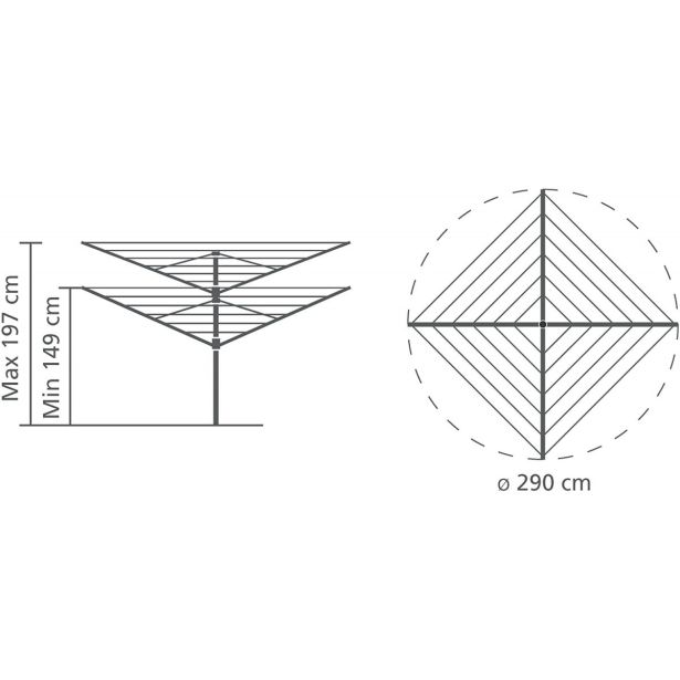 SUŠILO BRABANTIA VRTNO LIFT-O-MATIC ADVANCED 60M SIVO