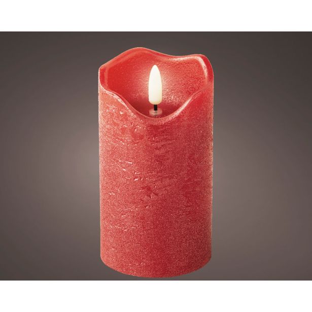 SVEČA BREZ PLAMENA LUMINEO RDEČA H13 CM, FI 7 CM