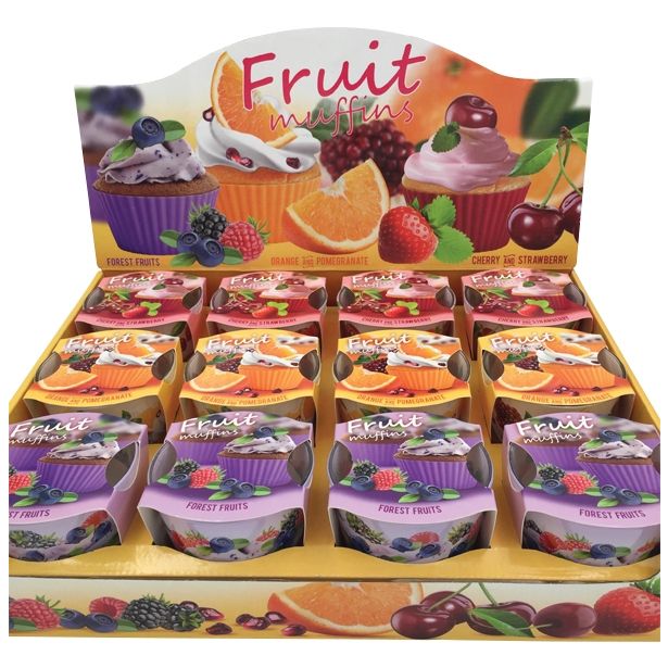 SVEČA MULLER DIŠEČA FRIUTS MUFFINS V KOZARCU