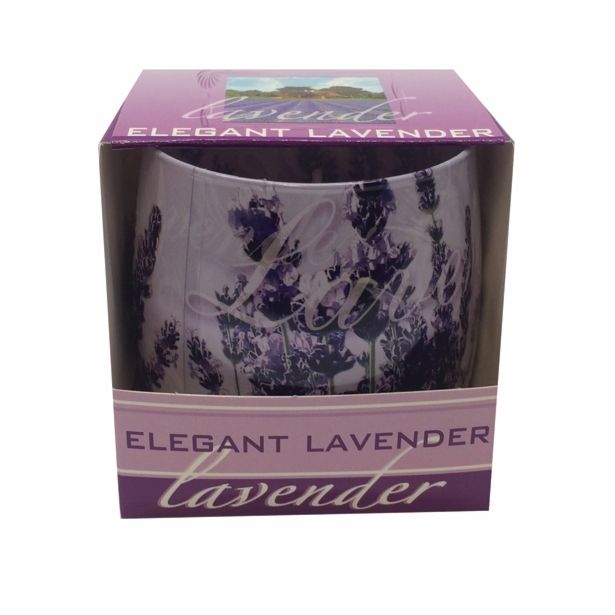 SVEČA MULLER DIŠEČA LAVANDA V KOZARČKU