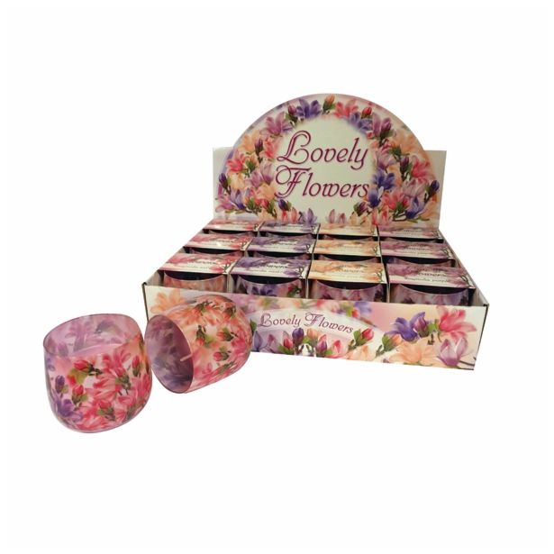 SVEČA MULLER DIŠEČA STEKLO LOVELY FLOWERS