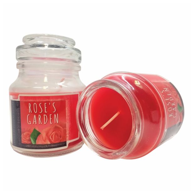 SVEČA MULLER DIŠEČA STEKLO S POKROVOM VRTNICA