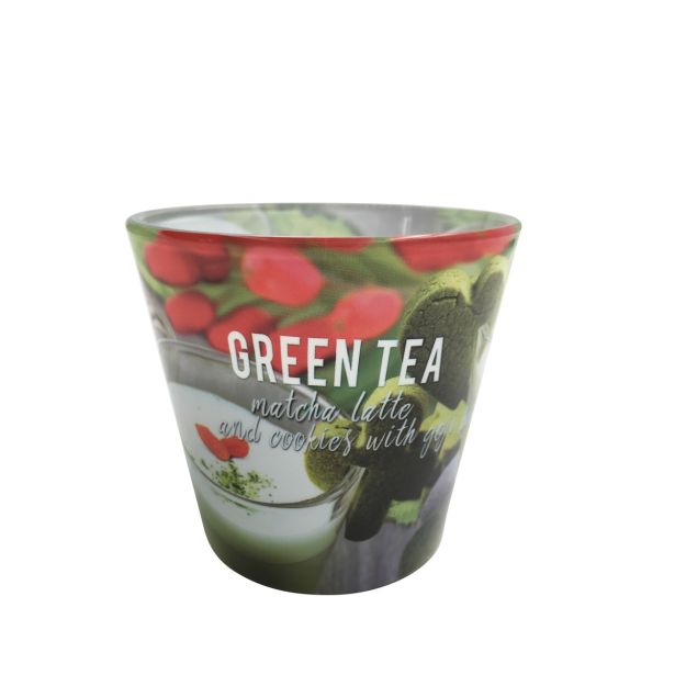 SVEČA MULLER DIŠEČA V KOZARCU 115 G ZELENI ČAJ