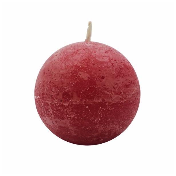 SVEČA MULLER OKROGLA RUSTIKA 80 MM RDEČA