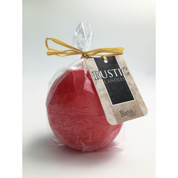 OKROGLA SVEČA MULLER 80 MM RDEČA RUSTIKA