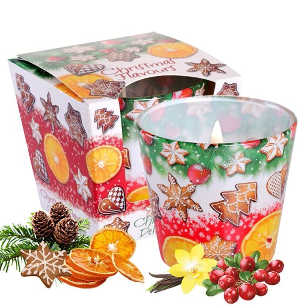 SVEČA V KOZARCU MULLER DIŠEČA BOŽIČNI OKUS