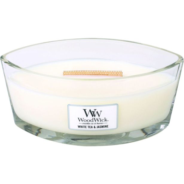 SVEČA V KOZARCU WOODWICK CLASSIC ELLIPSE WHITE TEA & JASMINE
