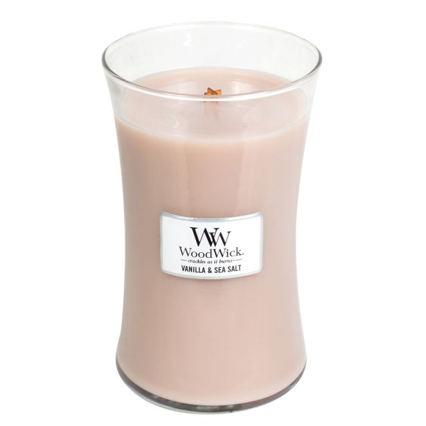 SVEČA V KOZARCU WOODWICK CLASSIC LARGE VANILA & SEA SALT