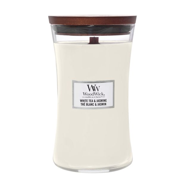 SVEČA V KOZARCU WOODWICK CLASSIC LARGE WHITE TEA & JASMINE