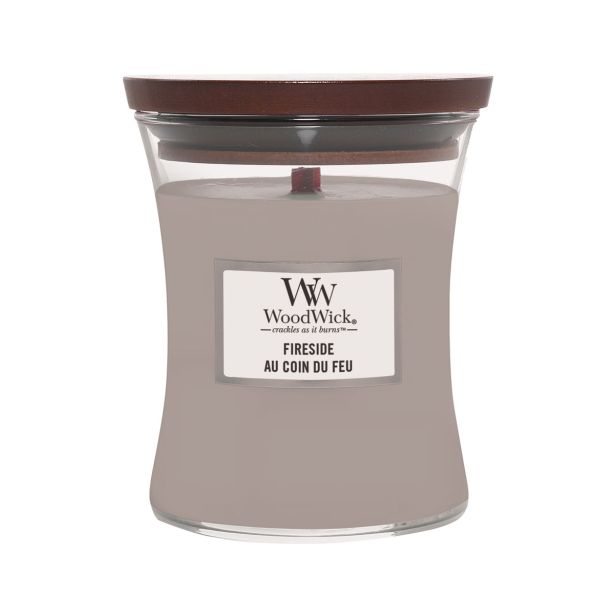 SVEČA V KOZARCU WOODWICK CLASSIC MEDIUM FIRESIDE