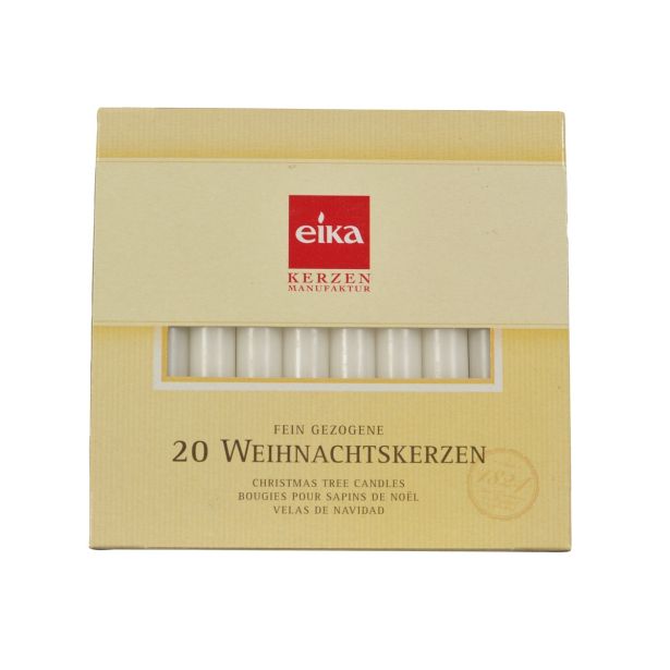 NOVOLETNI SVEČNIK R+W SVEČKE ZA ŠČIPALKE 20 KOS BELE 12.8X96 MM