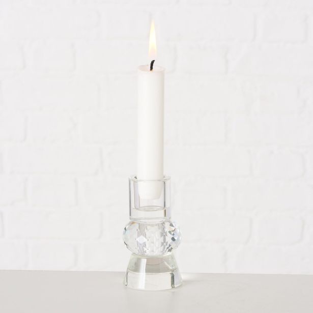 SVEČNIK BOLTZE PROZOREN/SIV, STEKLO, SORT