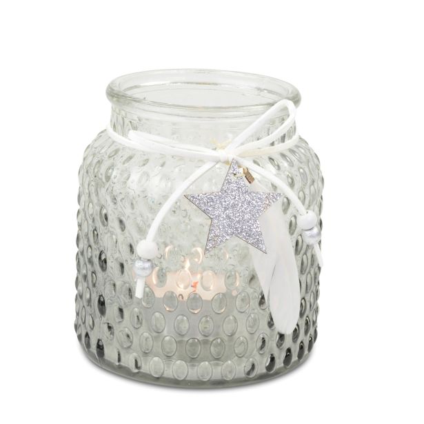 SVEČNIK R+W S PERJEM IN ZVEZDO 10X11 CM