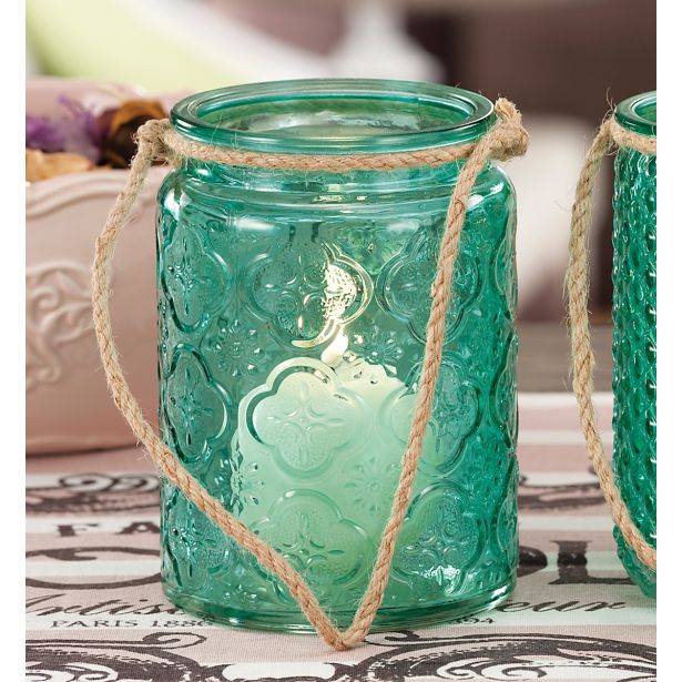 SVEČNIK STAR 9.5X13.5 CM STEKLEN SORTIRANO