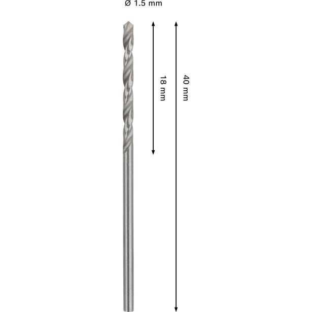 SVEDER HSS BRUŠEN DIN 338 BOSCH 1.5 X 18 X 40 MM