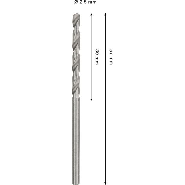 SVEDER HSS BRUŠEN DIN 338 BOSCH 2.5 X 30 X 57 MM
