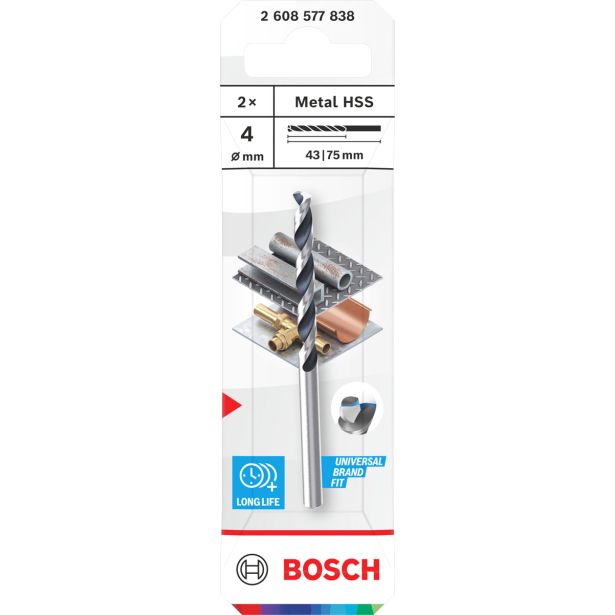 SVEDER HSS BRUŠEN DIN 338 BOSCH 4 X 43 X 75 MM