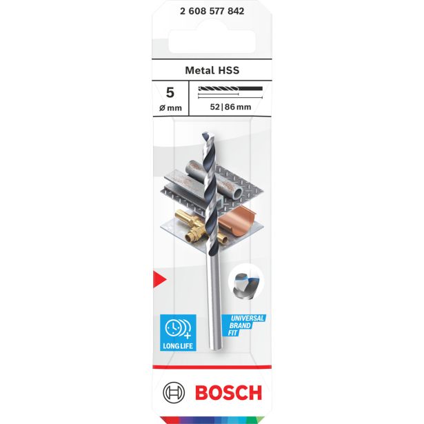SVEDER HSS BRUŠEN DIN 338 BOSCH 5 X 52 X 86 MM
