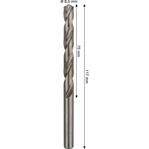SVEDER HSS BRUŠEN DIN 338 BOSCH 8.5 X 75 X 117 MM