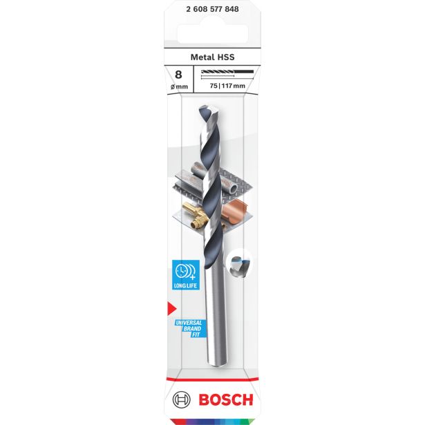 SVEDER HSS BRUŠEN DIN 338 BOSCH 8 X 75 X 117 MM