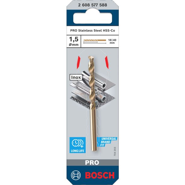 SVEDER HSS/E DIN 338 BOSCH 1.5 X 18 X 40 MM