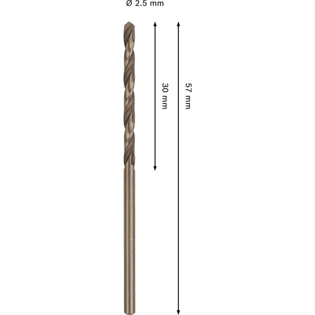 SVEDER HSS/E DIN 338 BOSCH 2.5 X 30 X 57 MM