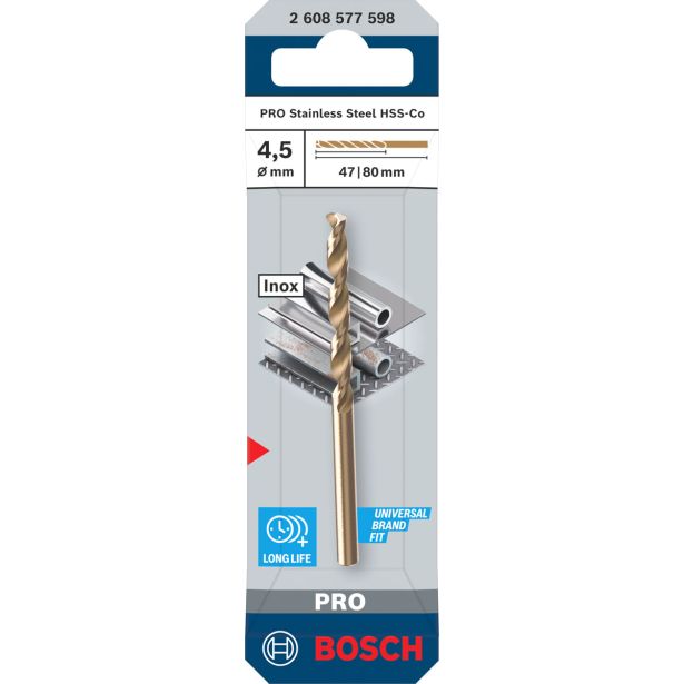 SVEDER HSS/E DIN 338 BOSCH 4.5 X 47 X 80 MM