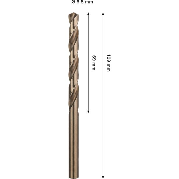 SVEDER HSS/E DIN 338 BOSCH 6.8 X 69 X 109 MM