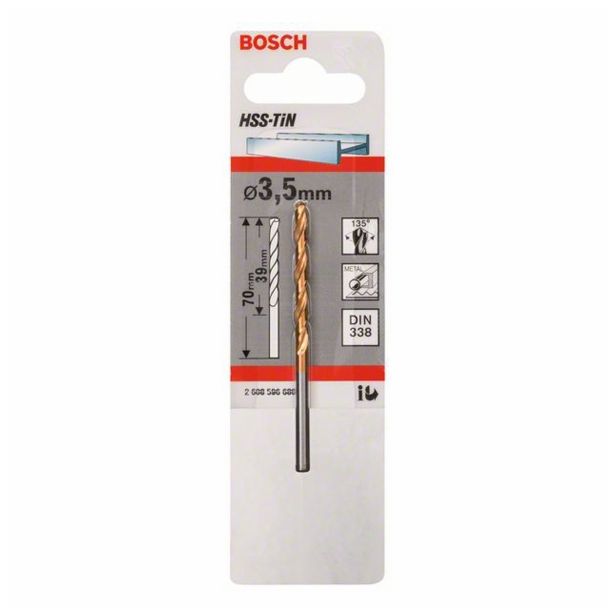 SVEDER HSS-TIN DIN 338 BOSCH 3.5X39/70 MM HSS-TIN