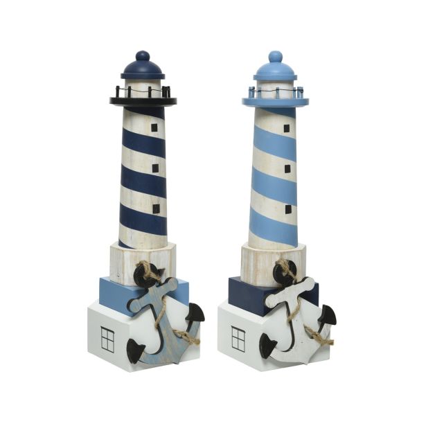 DEKORACIJA DECORIS SVETILNIK IZ BOROVEGA LESA 9X34 CM, MODRO BEL