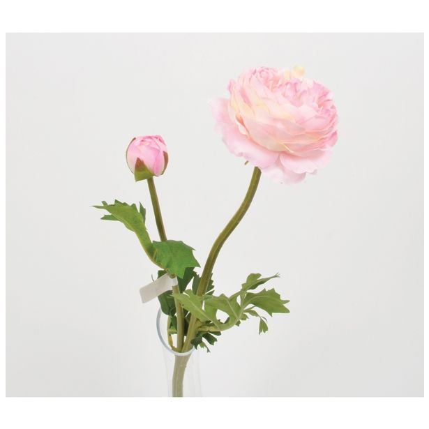UMETNO CVETJE RANUNKULUS VEJICA 48CM X2 ROZA ANTIČNA