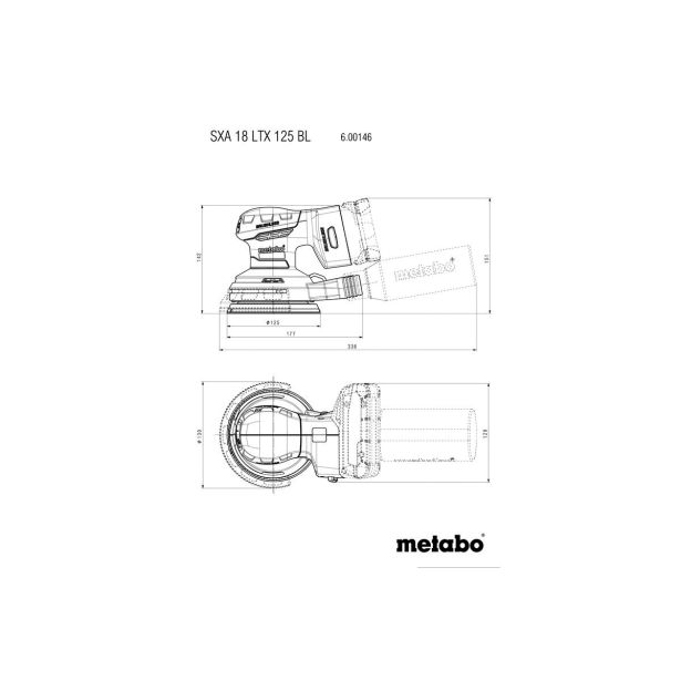 AKU. ROTACIJSKI BRUSILNIK METABO SXA 18 LTX 125 BL