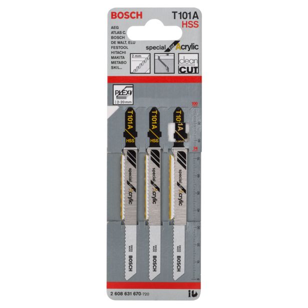 LIST VBODNE ŽAGE BOSCH T 101 A 3-DELNI KOMPLET