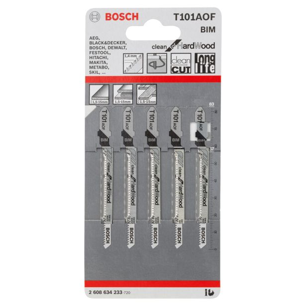 LIST VBODNE ŽAGE BOSCH T 101 AOF 5-DELNI KOMPLET