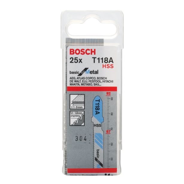 LIST VBODNE ŽAGE BOSCH T 118 A 25-DELNI KOMPLET