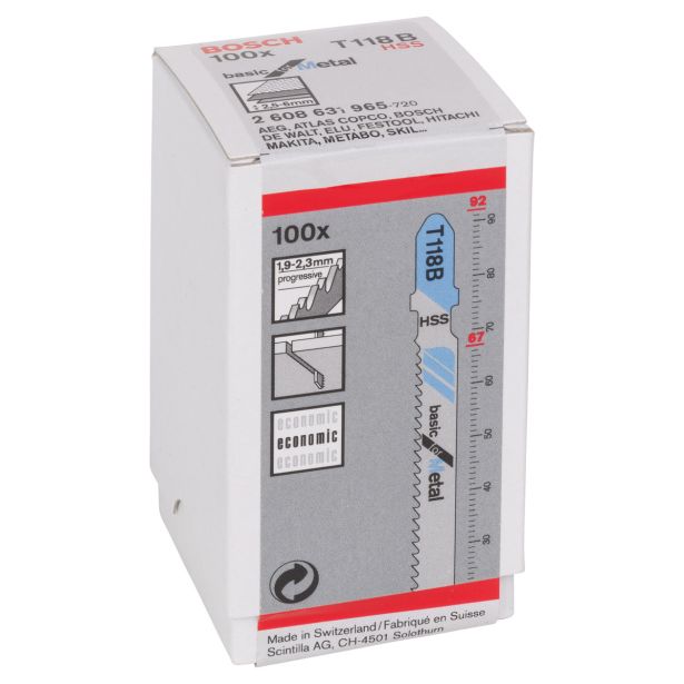 LIST VBODNE ŽAGE BOSCH T 118 B 100-DELNI KOMPLET