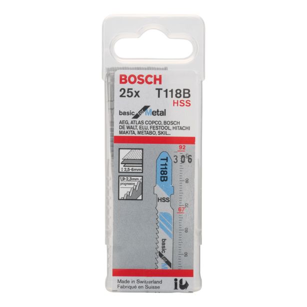 LIST VBODNE ŽAGE BOSCH T 118 B 25-DELNI KOMPLET