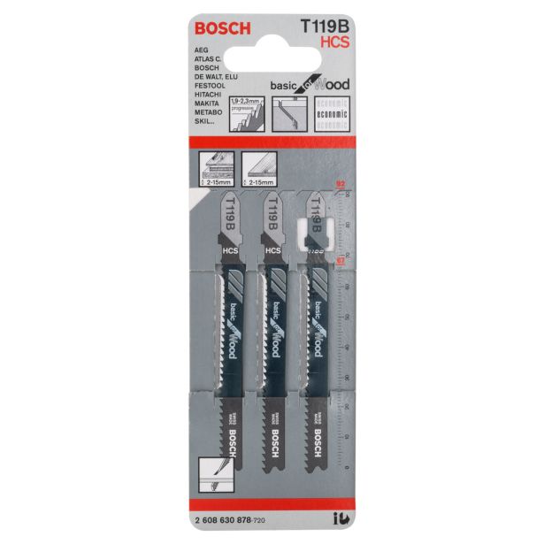 LIST VBODNE ŽAGE BOSCH T 119 B 3-DELNI KOMPLET