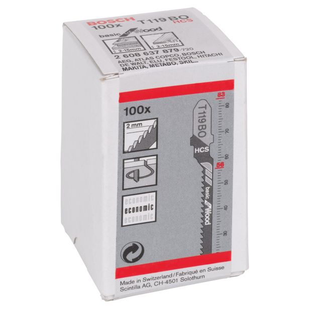 LIST VBODNE ŽAGE BOSCH T 119 BO 100-DELNI KOMPLET