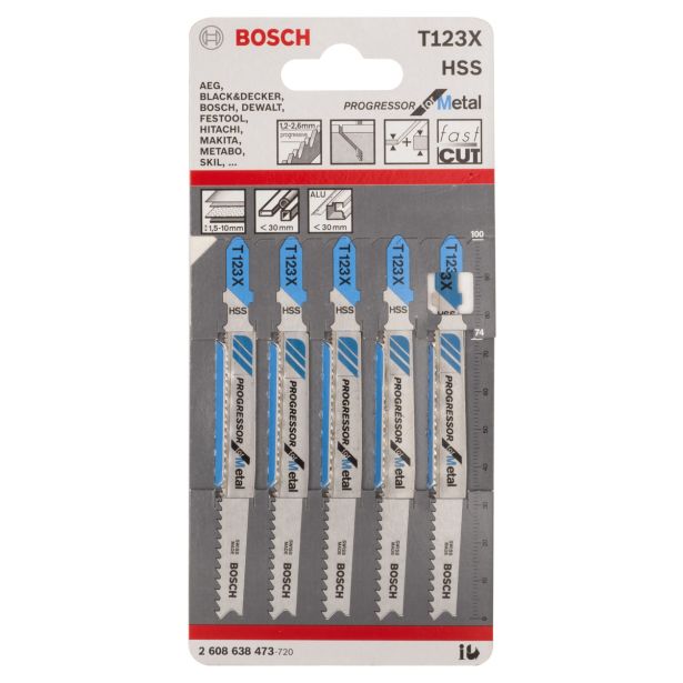 LIST VBODNE ŽAGE BOSCH T 123 XF 5-DELNI KOMPLET