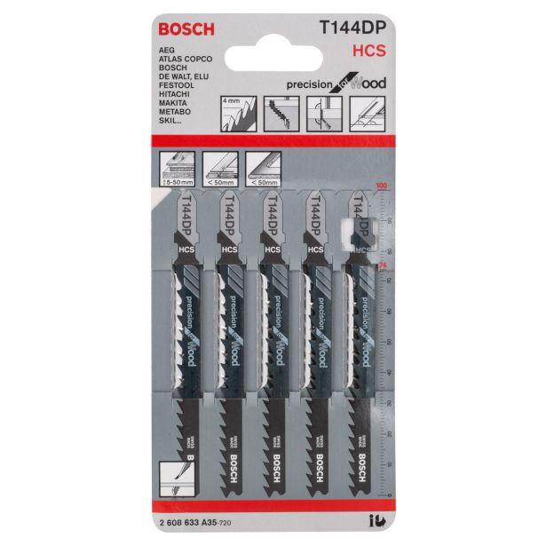 LIST VBODNE ŽAGE BOSCH T 144 DP 5-DELNI KOMPLET