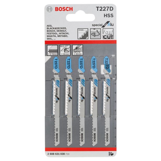 LIST VBODNE ŽAGE BOSCH T 227 D 5-DELNI KOMPLET
