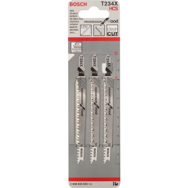 LIST VBODNE ŽAGE BOSCH T 234 X 3-DELNI KOMPLET