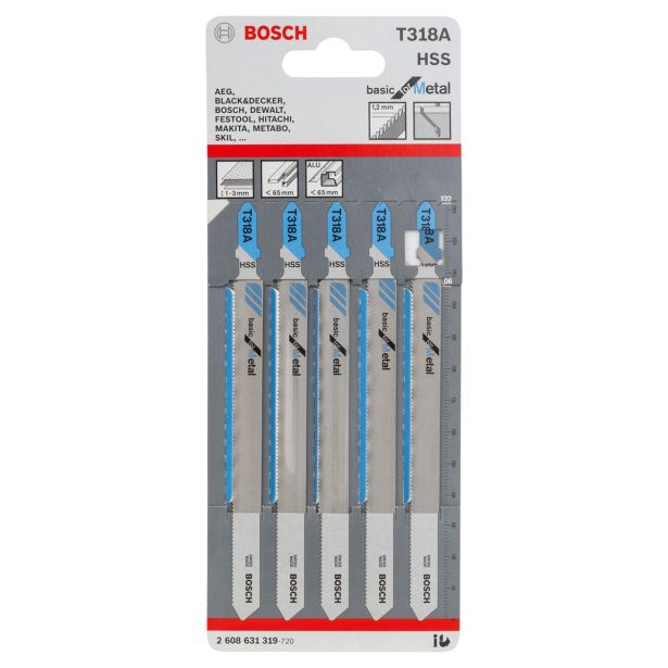 LIST VBODNE ŽAGE BOSCH T 318 A 5-DELNI KOMPLET NI VEČ DOBAVLJIV