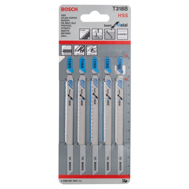 LIST VBODNE ŽAGE BOSCH T 318 B 5-DELNI KOMPLET ZA KOVINO