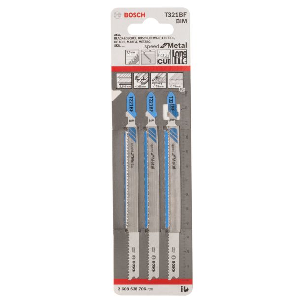 LIST VBODNE ŽAGE BOSCH T 321 BF 3-DELNI KOMPLET