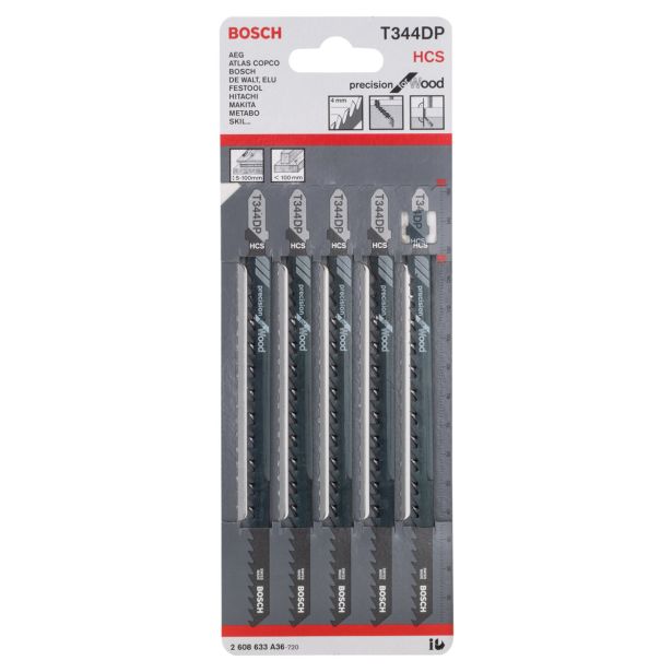 LIST VBODNE ŽAGE BOSCH T 344 DP 5-DELNI KOMPLET