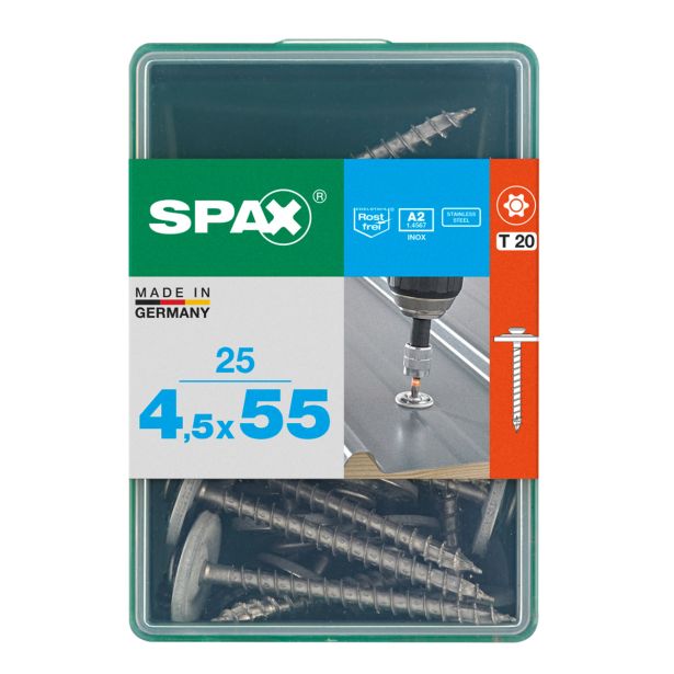 RF UNIVERZALNI VIJAK SPAX T-STAR A2 4.5X55 ZAV=25KOS S PODLOŽKO